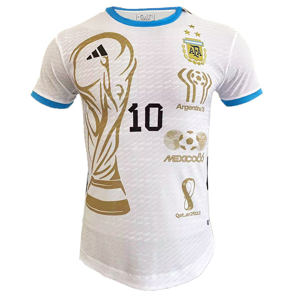 argentina 78 maglia commemorativa speciale divisa bianca da uomo kit da calcio sport t-shirt 2022 coppa del mondo